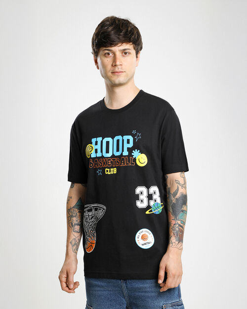 Playera Negra Estampada